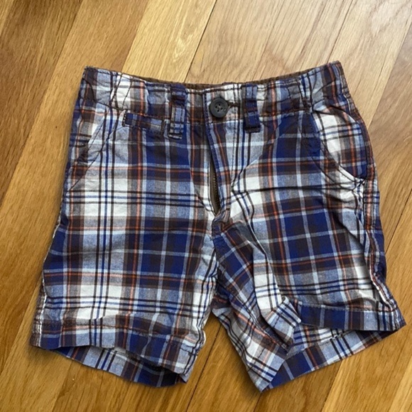 The Children’s Place Blue Brown Plaid Shorts 24M - Picture 1 of 4